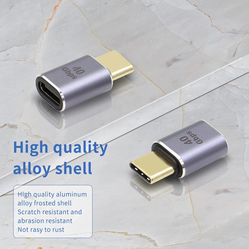 Coupleur USB C femelle à femelle USB4.0 type C connecteur de 40 Gb/s transfert de données rapide type C OTG de 40 W pour tablette de portable, 2