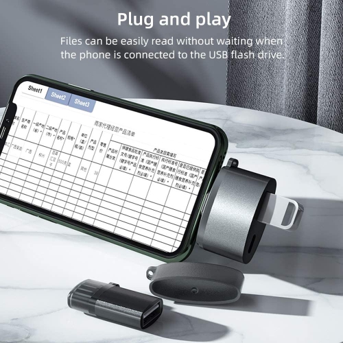 USB Camera Adapter,USB 3.0 Female OTG Adapter Compatible with Phone/Pad,Portable USB Adapter for Phone with Charging Port,Support Connect Camera,Card