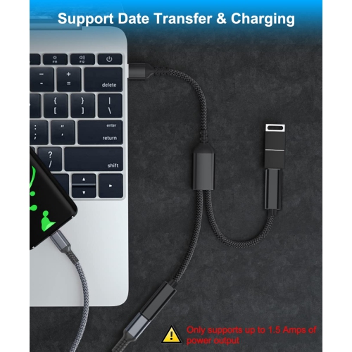 Adaptateur USB mâle à double USB C femelle, câble de chargement de type A; deux répartiteurs pour MagSafe; Apple Watch iWatch Series 7, iPhone 11 12