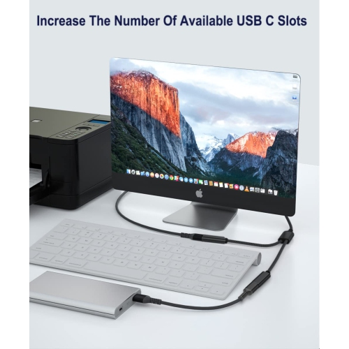 Adaptateur USB mâle à double USB C femelle, câble de chargement de type A; deux répartiteurs pour MagSafe; Apple Watch iWatch Series 7, iPhone 11 12