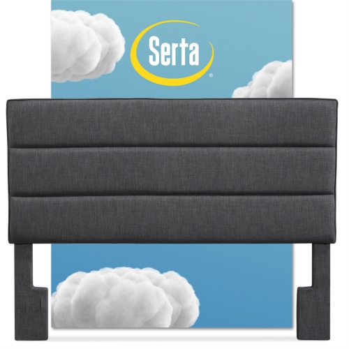 Serta Palisades Queen Upholstered Headboard in Charcoal Gray