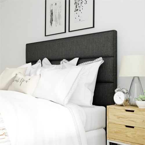 Serta Palisades Queen Upholstered Headboard in Charcoal Gray