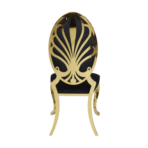 Black Velvet Gold Ice Dining Chair with Golden Stainless Steel Frame and Legs - Free shipping in Ontario