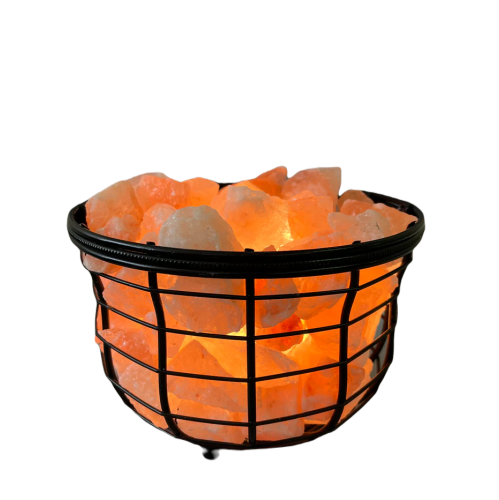 Sel himalayen - panier en métal rond - meilleur cadeau