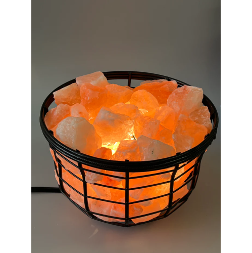 Sel himalayen - panier en métal rond - meilleur cadeau