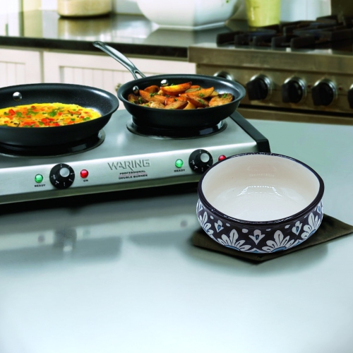 ApexGlobal Blue Pottery Serving Dish. Handcrafted Ceramic Serving Bowl. 12 cm x 5 cm. Unique Gift Idea. Home Décor