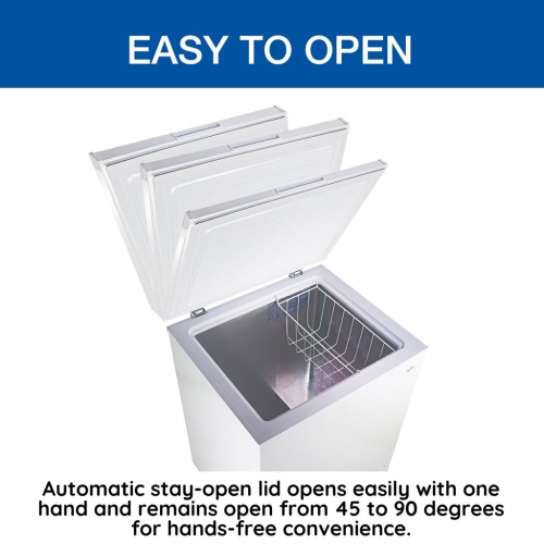 Koolatron Compact Chest Freezer 3.5 cu ft, White, Energy-Efficient Manual Defrost, Flat Back