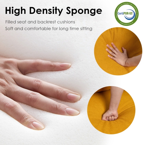 Gymax Modern Upholstered Accent Chair Single Sofa Armchair Living Room Funiture Yellow