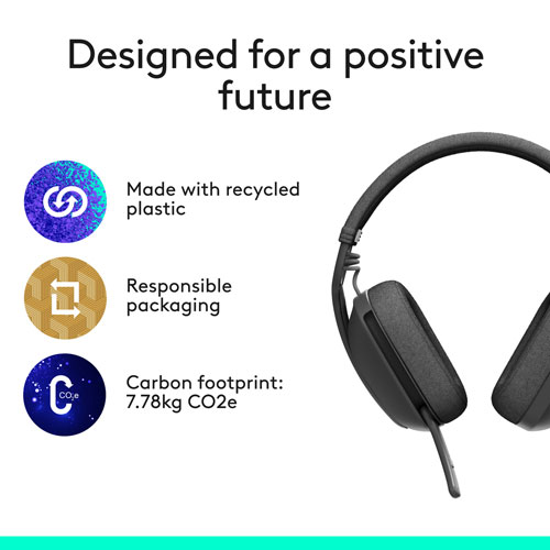 Logitech Zone Vibe 100 Wireless Headset with Microphone - Graphite