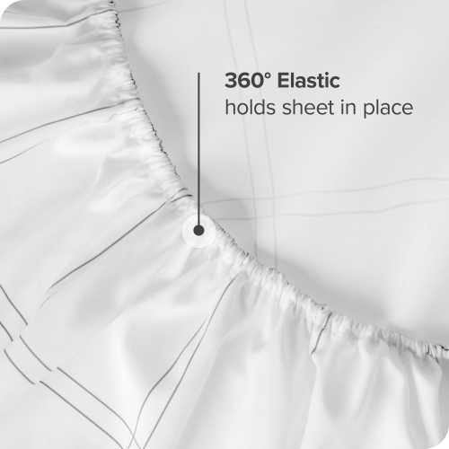 Bare Home Fitted Bottom Sheet - Premium 1800 Ultra-Soft Wrinkle Resistant Microfiber - Hypoallergenic - Deep Pocket - Modern Plaid - White/Grey, King