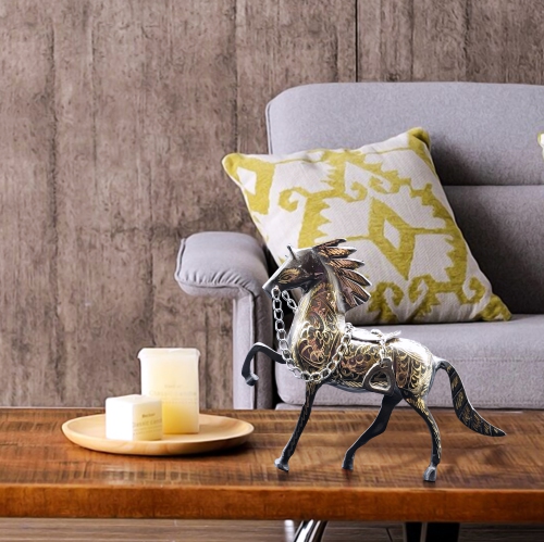 ApexGlobal Carved Metal Horse Statue. Handcrafted Brass Horse Figurine. 19 cm x 5.5 cm. Unique Gift Idea. Home Décor