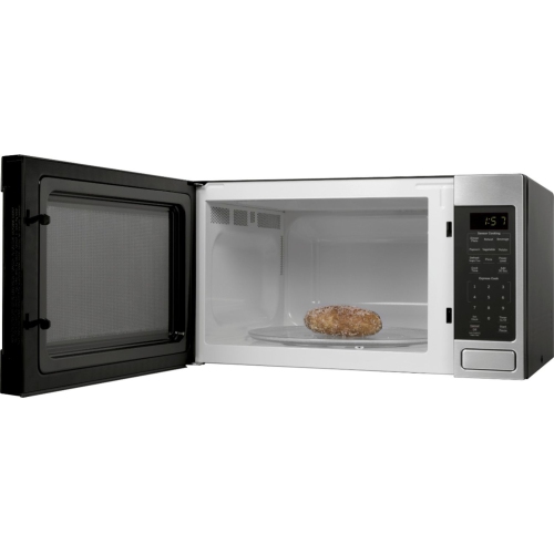 GE 1.6 cu. ft. Family-Size Countertop Microwave with Sensor Cooking (Weight and time defrost) - Stainless steel (JES1657SMSS)