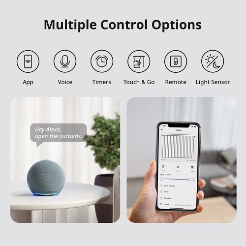 SwitchBot Curtain | Smart Electric Motor - Automate Timer Control, Add SwitchBot Hub Mini to Make it Compatible with Alexa, Google Home, IFTTT, Black