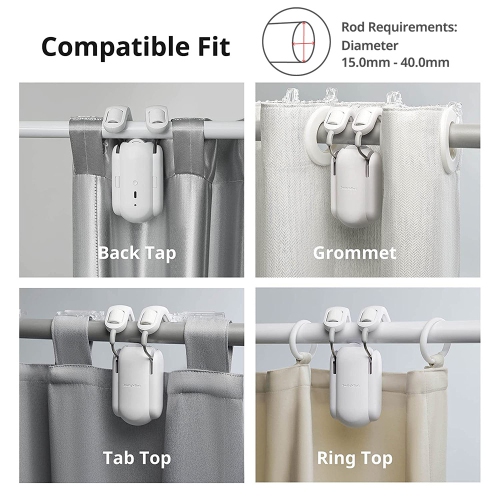 SwitchBot Curtain | Smart Electric Motor - Automate Timer Control, Add SwitchBot Hub Mini to Make it Compatible with Alexa, Google Home, IFTTT, Black