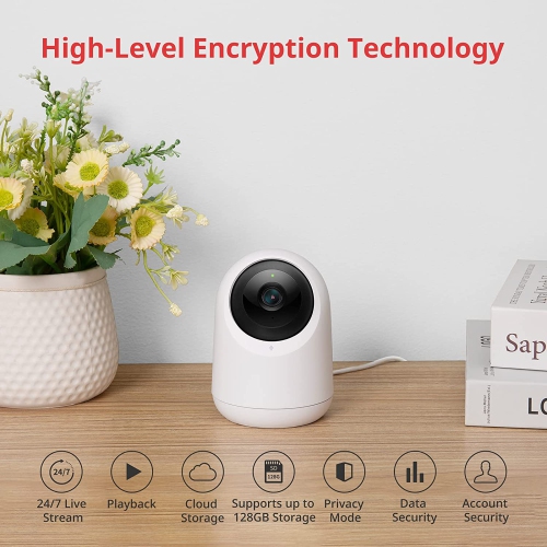 SwitchBot Pan/Tilt Cam 3MP | 2K Smart Indoor Security Camera, 360° Pan Tilt WiFi(2.4G) Motion Tracking, Night Vision, Two-Way Audio, Works with Alexa