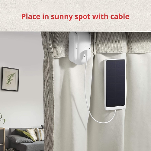 SwitchBot Solar Panel Charger for SwitchBot Curtain 1/2 | Works with U/Rod/I SwitchBot Curtain Models, Black