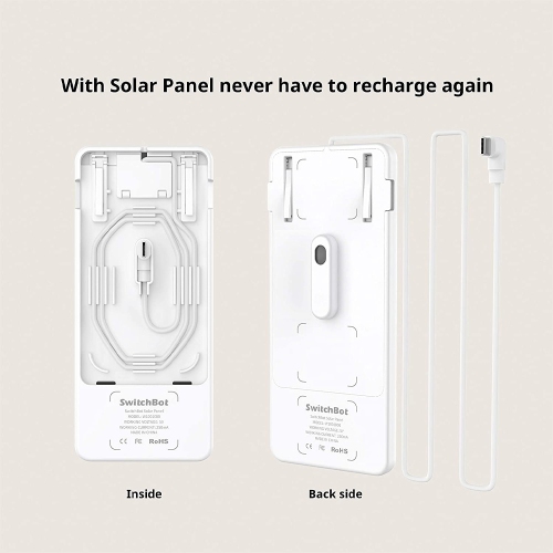 SwitchBot Solar Panel Charger for SwitchBot Curtain 1/2 | Works with U/Rod/I SwitchBot Curtain Models, White