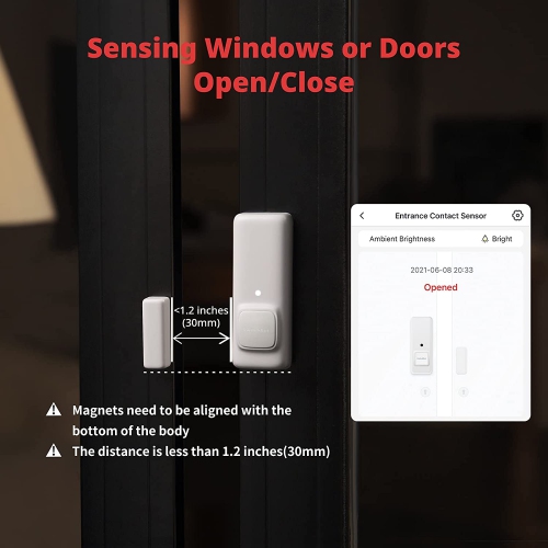 SwitchBot Contact Sensor | Smart Window Alarm and Door Sensor, Smart Home Security Wireless, Add SwitchBot Hub Mini to Make it Compatible with Alexa