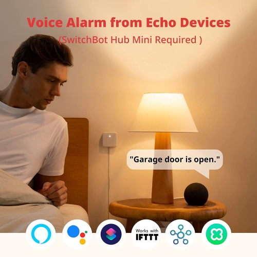 SwitchBot Contact Sensor | Smart Window Alarm and Door Sensor, Smart Home Security Wireless, Add SwitchBot Hub Mini to Make it Compatible with Alexa