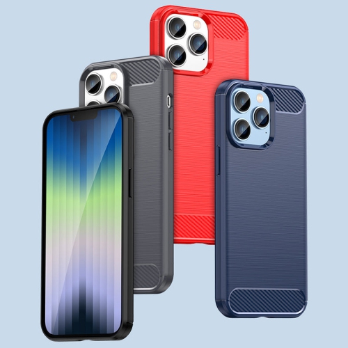 PANDACO Red Brushed Metal Case for iPhone 14 Plus