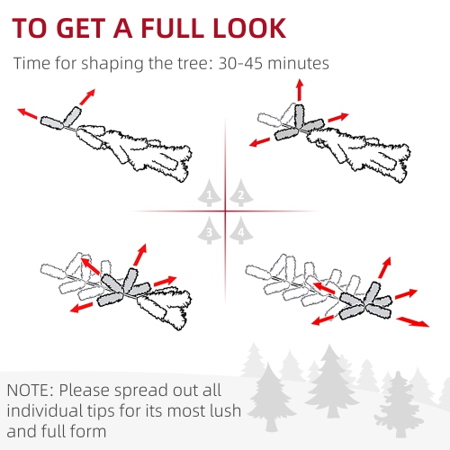 HOMCOM 7.5 FT Pencil Snow Flocked Artificial Christmas Tree with Pine Realistic Branches, Pine Cones, Red Berries, Auto Open, Green