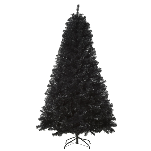 HOMCOM  6Ft Artificial Christmas Tree Unlit Douglas Fir With Realistic Branch Tips Halloween Style In Black