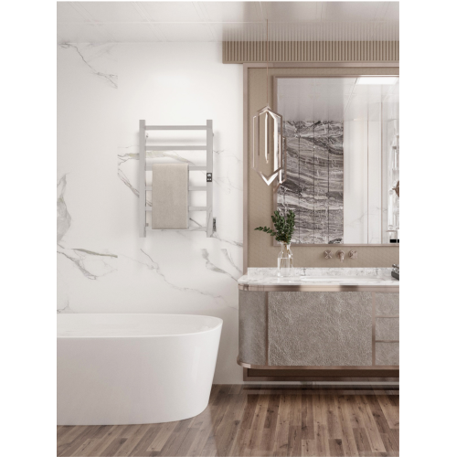 Topdattion Electric Towel Warmer | Super Thin | with Timer & Temperature Multi-Level Adjustments | Hardwired & Plug-in | Fast Heating | Brushed Finish