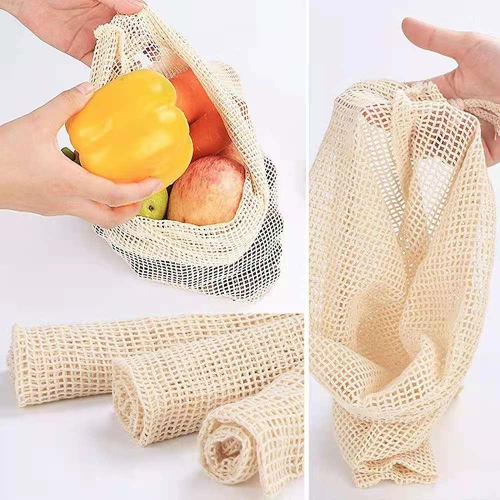 Sac de magasinage réutilisable en filet de coton, sac en filet, paq./7 - LIVAGINBasics®