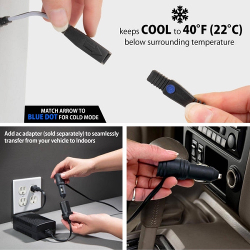 D13 Hybrid Portable 12V Cooler Bag with Shoulder Strap, 13L / 14 qt, Grey and Black