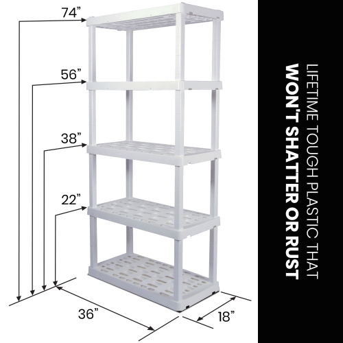 Oskar 5-Tier Storage Shelf, White