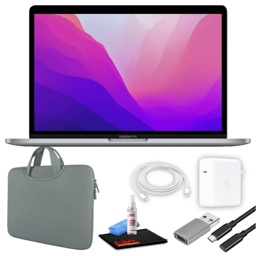 APPLE  Macbook Pro 13" Laptop (M2, 2022, 256/512GB SSD, 2-Colors) + Gray Bundle