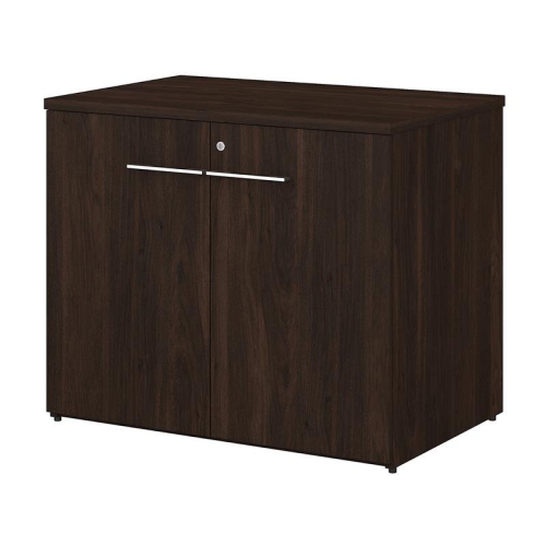 BBF  Office 500 36W Storage Cabinet With Doors In Walnut - Engineered Wood In Black