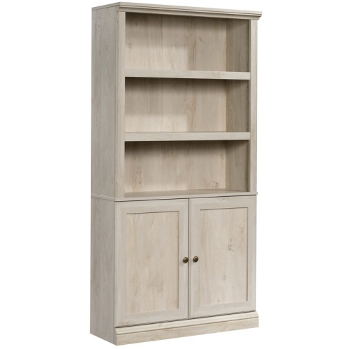 Sauder Misc Storage 3-Shelf 2-Door Tall Wood Bookcase in Chalked Chestnut