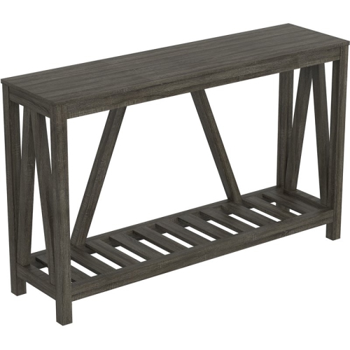 Safdie & Co. 52"L 1-Shelf Console Table in Dark Gray