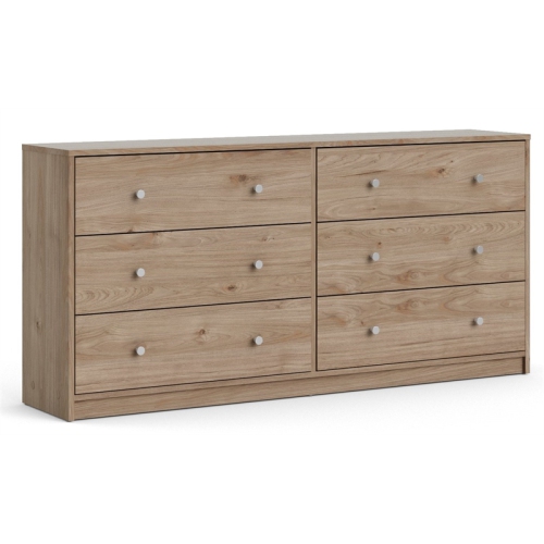 TVILUM CANADA  Tvilum Portland Contemporary 6 Drawer Double Dresser In Jackson Hickory
