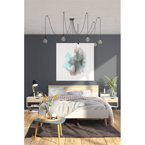 Tvilum Diana Modern 1 Drawer Nightstand in White and Oak