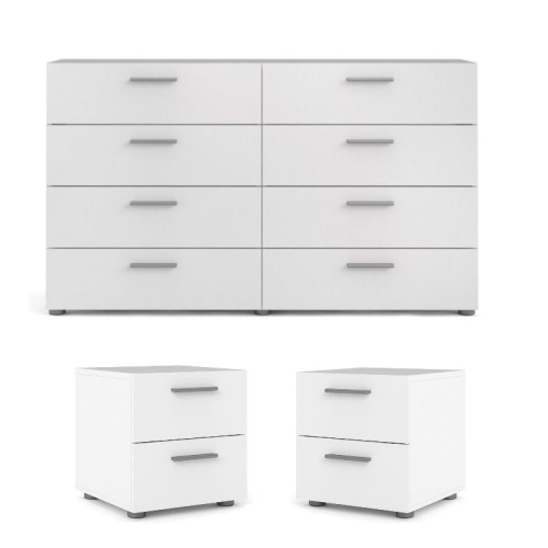 TVILUM CANADA  2 Piece Bedroom Set With 8 Drawer Dresser And 1 Nightstand