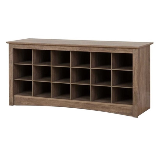 PEMBERLY ROW CANADA  18 Cubby Shoe Storage Bench In Drifted In Gray