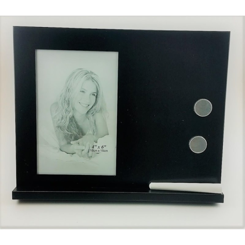 Jiallo 4x6" Stainless Steel Frame with Chalk Board & Magnets in Black