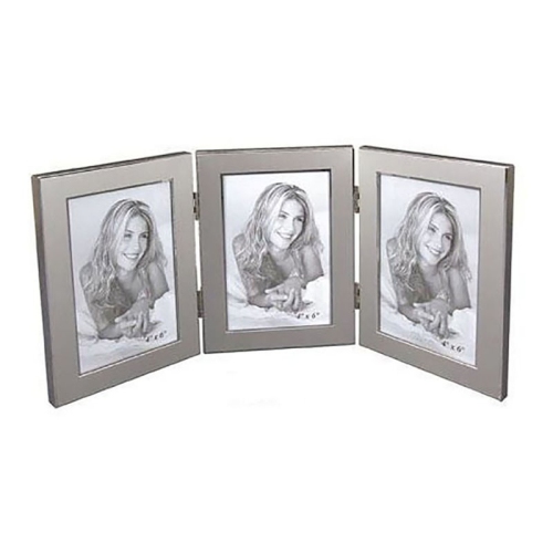 JIALLO CANADA  Jiallo Jolene 4X6" Modern Stainless Steel Triple Frame In In Silver