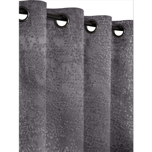 SAFDIE & CO. CANADA Safdie & Co. Curtain Jaquard Panel 84"l Ultimate Blackout Charcoal (Set Of 2)