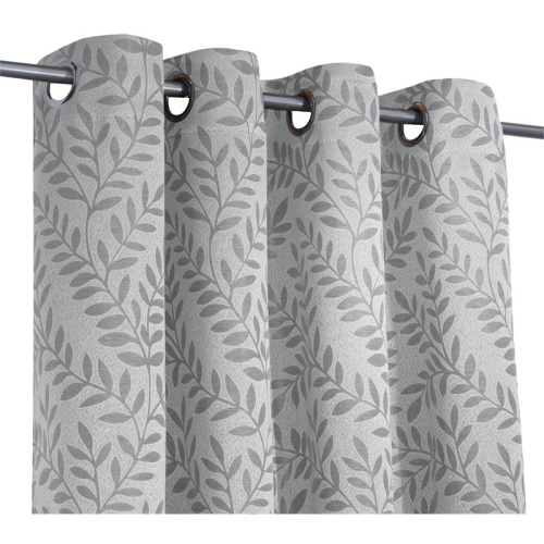 Safdie & Co. Wrinkle Free Curtain Jacquard Cassidy 84"L in Gray