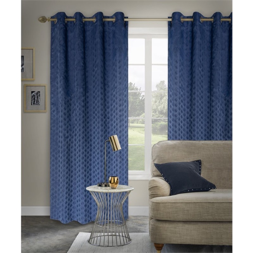 Safdie & Co. Wrinkle Free Curtain Jacquard Brayden 84"L in Navy