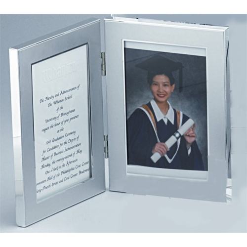 Jiallo Jolene 4x6" Stainless Steel Double Photo Frame in Silver