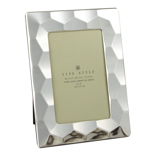Jiallo 4x6" Plated Stainless Steel Frame with Prism Border in Silver