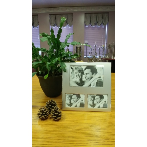 Jiallo Jolene Modern Stainless Steel Collage Photo Frame in Silver