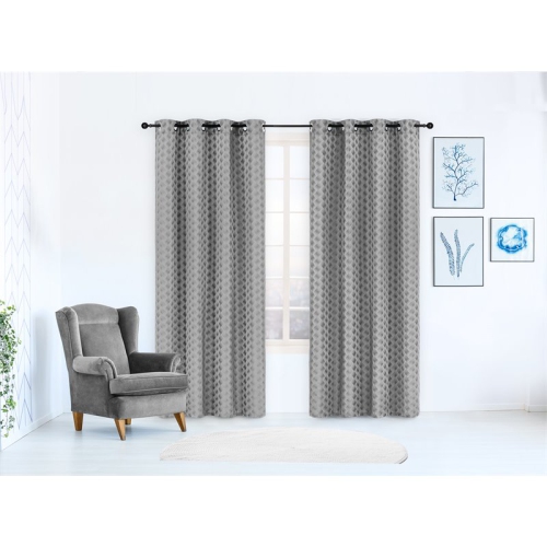 Safdie & Co. Panneau sans plis jacquard Brayden 84 po de long en gris