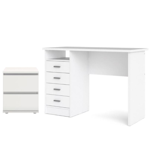 Tvilum Canada 2 Piece Set with 4 Drawer Writing Desk and 2 Drawer Nightstand