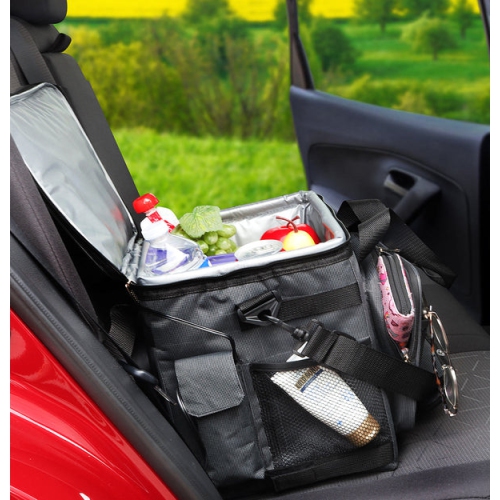 D25 Hybrid Portable 12V Cooler Bag with Shoulder Strap, 24.5L / 26 qt Soft-Sided Iceless Thermoelectric Travel Fridge, Grey and Black