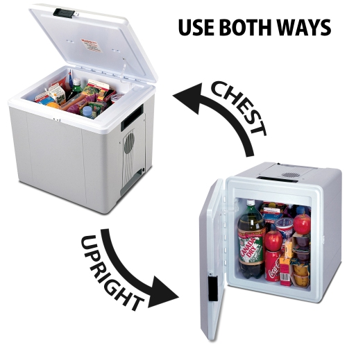 Koolatron Portable Iceless 12V Cooler/Warmer, 27L Thermoelectric Car Fridge, 12 Volt DC (5 Amps/60 Watts) Power Cord, Gray, Travel, Road Trips,